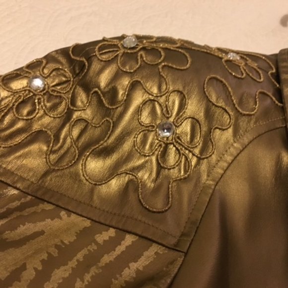 STUNNING Vintage Gold Embellished Trapeze Swing Coat, M - Picture 2 of 11